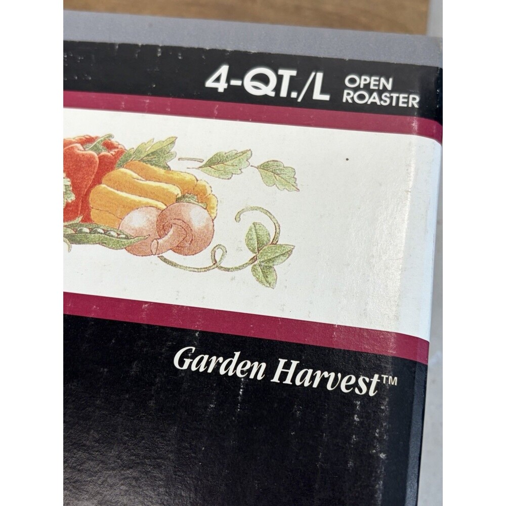 Vintage Corning Ware 4QT Open Roaster Garden Harvest 1994 Casserole Mint In Box - Picture 12 of 15